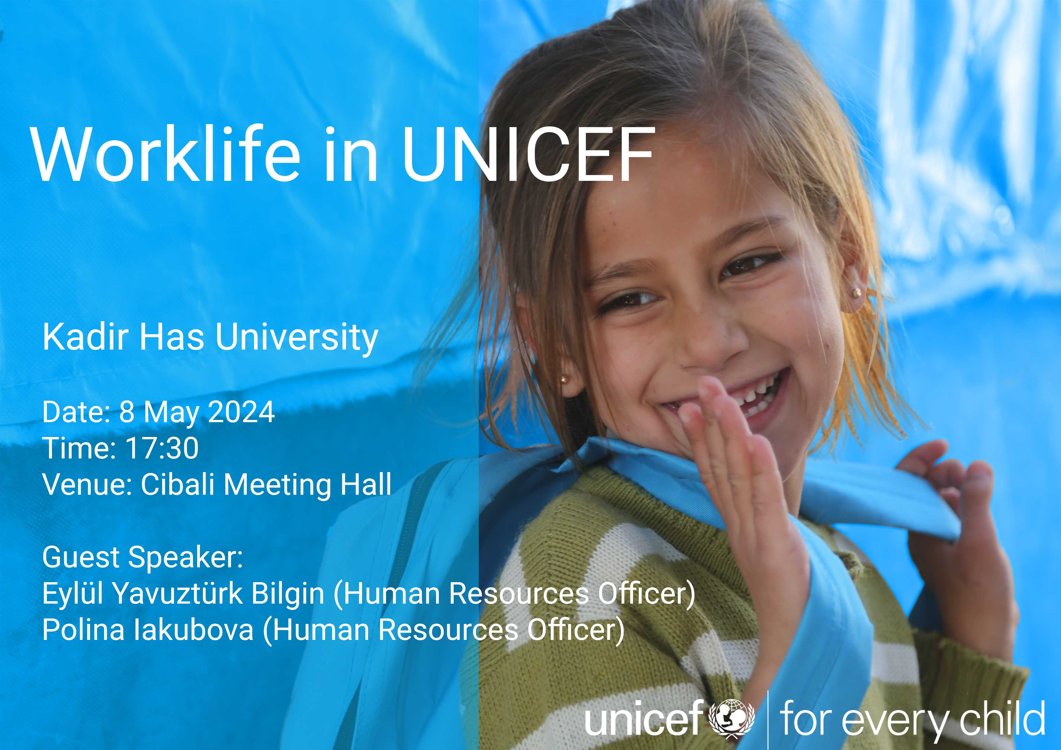 UNICEF kendi sistem işleyişleri ve staj/iş imkanları, süreçleri ve projeleri ile ilgili bilgilendirici bir seminere konuk oldular. 